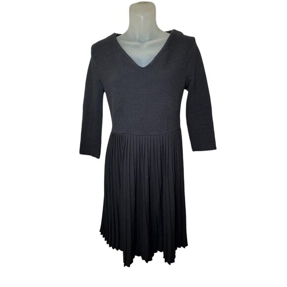 Ganni x Anthropologie‎ Fulton Black Pleated Knit A-Line Dress XS - Picture 3 of 13
